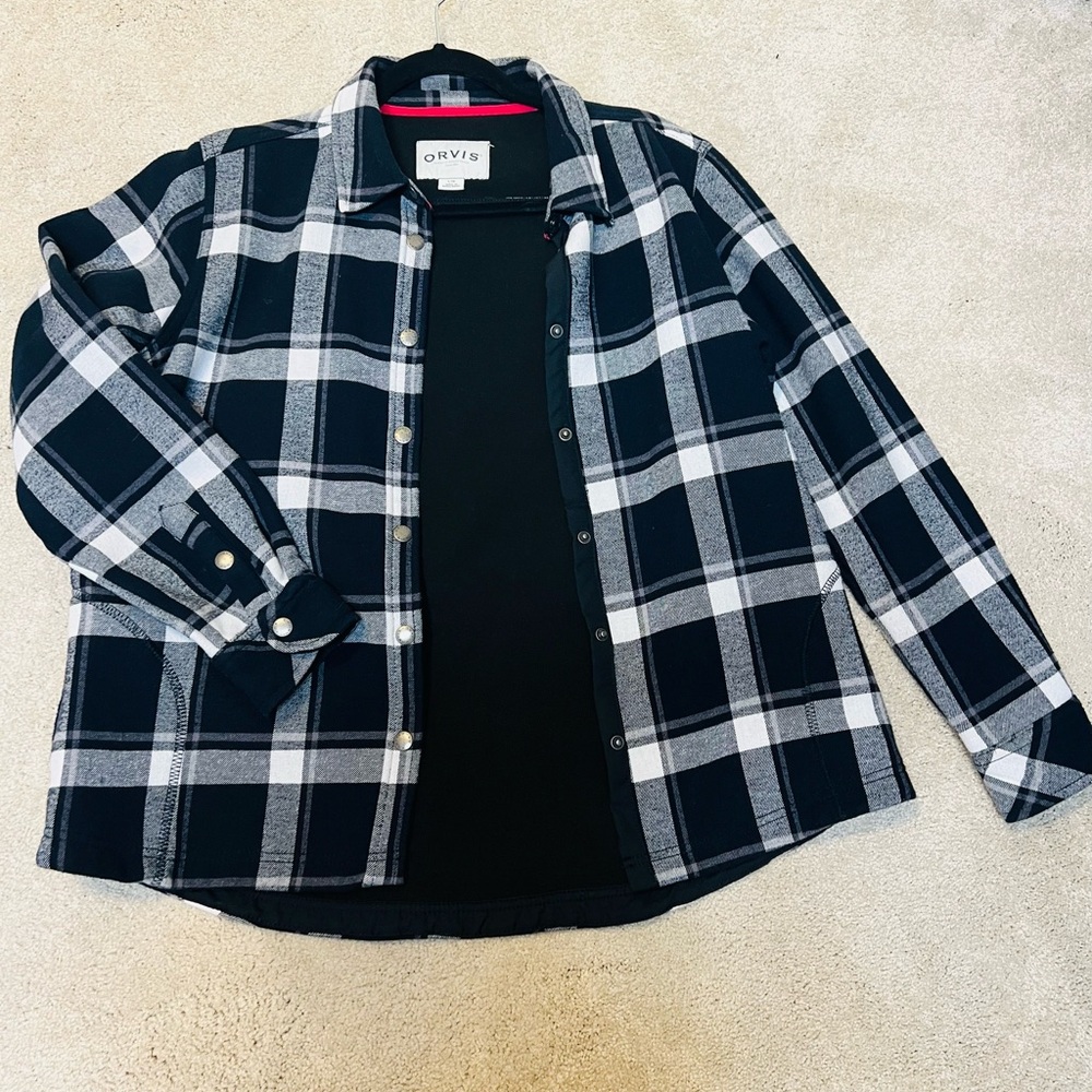 Orvis Black and White Button Snap Shirt